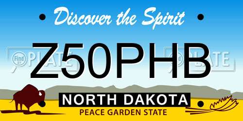 Z50PHB North Dakota License Plate
