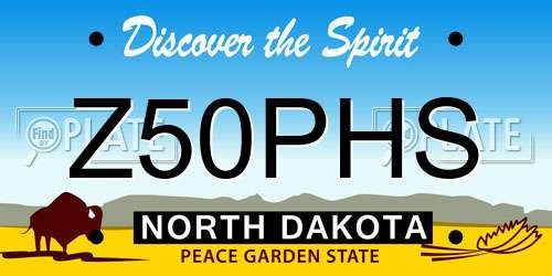 Z50PHS North Dakota License Plate