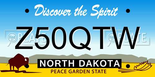 Z50QTW North Dakota License Plate