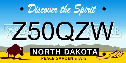 Z50QZW North Dakota License Plate