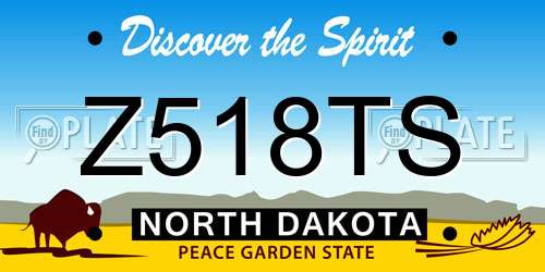 Z518TS North Dakota License Plate