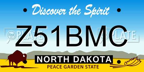 Z51BMC North Dakota License Plate