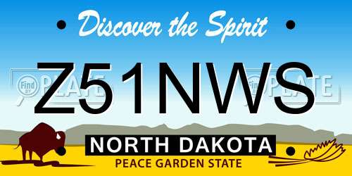 Z51NWS North Dakota License Plate
