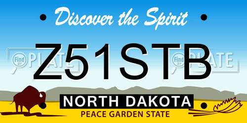 Z51STB North Dakota License Plate