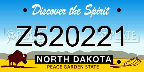Z520221 North Dakota License Plate