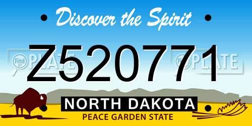 Z520771 North Dakota License Plate