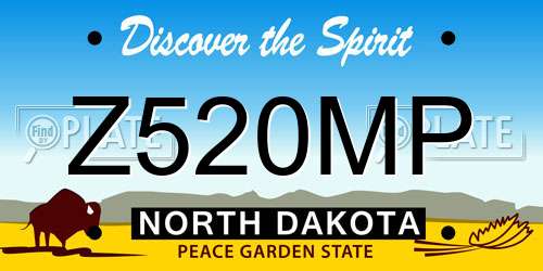 Z520MP North Dakota License Plate