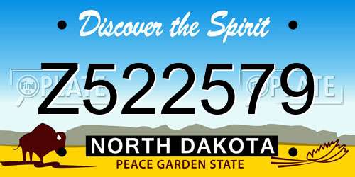 Z522579 North Dakota License Plate