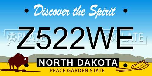 Z522WE North Dakota License Plate