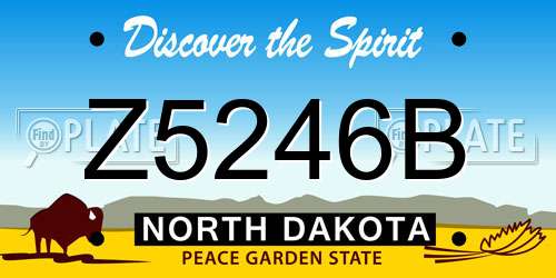 Z5246B North Dakota License Plate