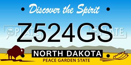 Z524GS North Dakota License Plate