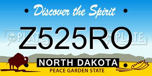 Z525RO North Dakota License Plate