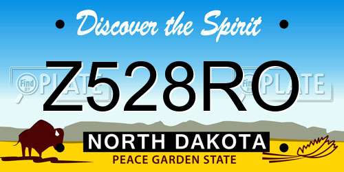 Z528RO North Dakota License Plate