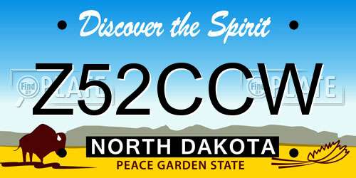 Z52CCW North Dakota License Plate
