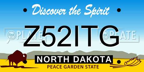 Z52ITG North Dakota License Plate