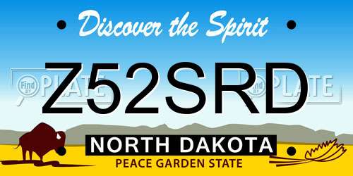 Z52SRD North Dakota License Plate