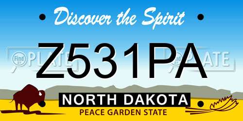 Z531PA North Dakota License Plate