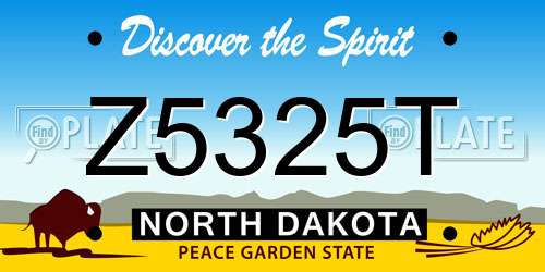 Z5325T North Dakota License Plate