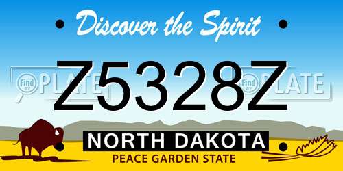 Z5328Z North Dakota License Plate