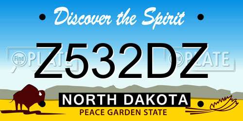 Z532DZ North Dakota License Plate