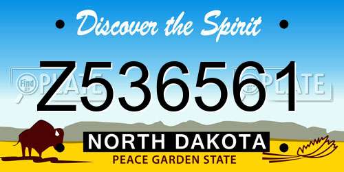 Z536561 North Dakota License Plate