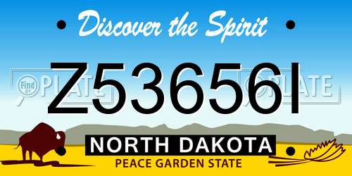 Z53656I North Dakota License Plate
