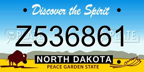 Z536861 North Dakota License Plate