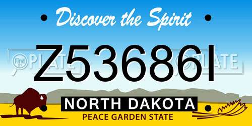 Z53686I North Dakota License Plate