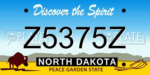 Z5375Z North Dakota License Plate