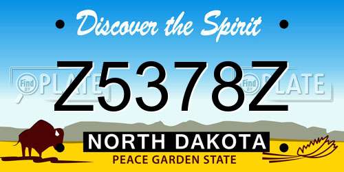 Z5378Z North Dakota License Plate