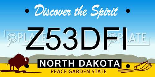 Z53DFI North Dakota License Plate
