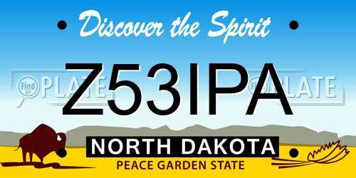 Z53IPA North Dakota License Plate