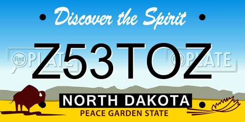 Z53TOZ North Dakota License Plate