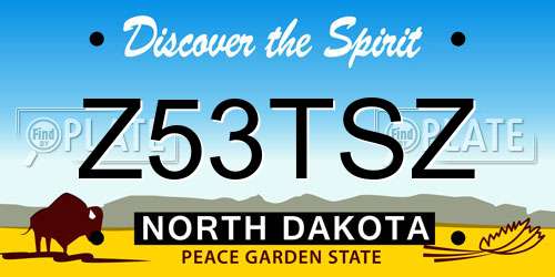 Z53TSZ North Dakota License Plate