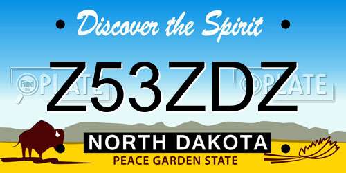 Z53ZDZ North Dakota License Plate