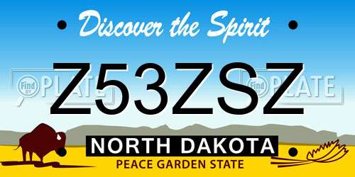 Z53ZSZ North Dakota License Plate