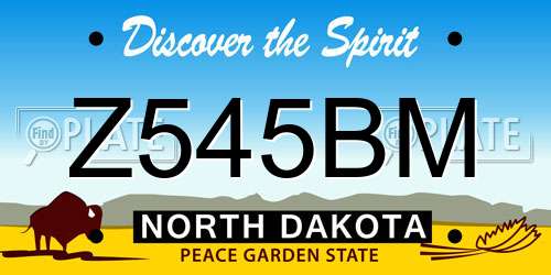 Z545BM North Dakota License Plate