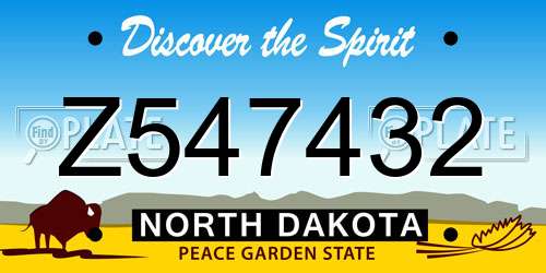 Z547432 North Dakota License Plate