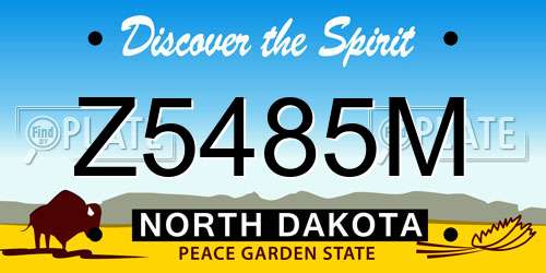Z5485M North Dakota License Plate