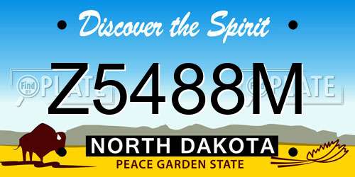 Z5488M North Dakota License Plate