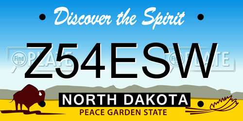 Z54ESW North Dakota License Plate