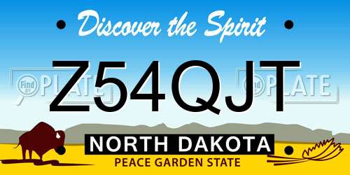 Z54QJT North Dakota License Plate