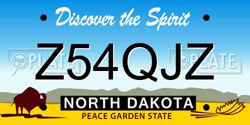 Z54QJZ North Dakota License Plate
