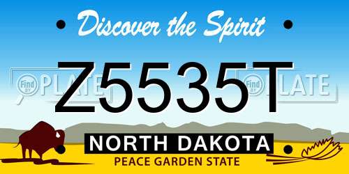 Z5535T North Dakota License Plate