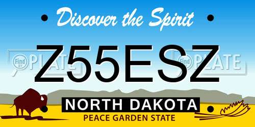 Z55ESZ North Dakota License Plate