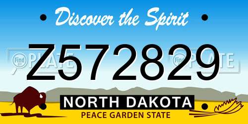 Z572829 North Dakota License Plate