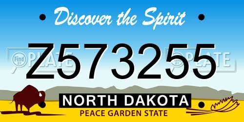 Z573255 North Dakota License Plate