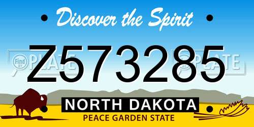 Z573285 North Dakota License Plate