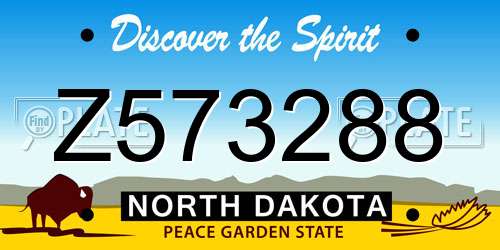 Z573288 North Dakota License Plate