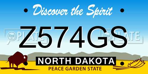 Z574GS North Dakota License Plate